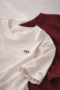 Polera Oversize ep. crudo y burdeo